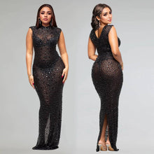 Load image into Gallery viewer, Hot Rhinestone Bodycon Maxi Dress
