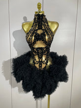 Load image into Gallery viewer, Cocktail Feather Mini Dress
