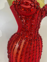 Load image into Gallery viewer, Red Fairy Mesh Maxi Dress
