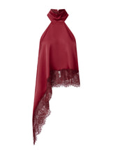 Load image into Gallery viewer, Satin Lace Asymmetrical Hem Top
