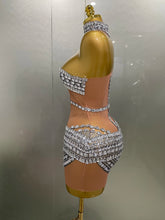Load image into Gallery viewer, Hottie Rhinestone Mini Dress

