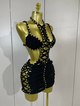 Load image into Gallery viewer, Kayda Luxe Mini Dress- Black
