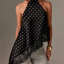 Load image into Gallery viewer, Satin Lace Asymmetrical Hem Top
