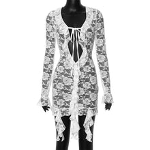Load image into Gallery viewer, Lace Ruffles Tassel Dress Set
