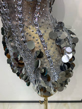 Load image into Gallery viewer, Silver Rhinestone Sequins Mini Dress
