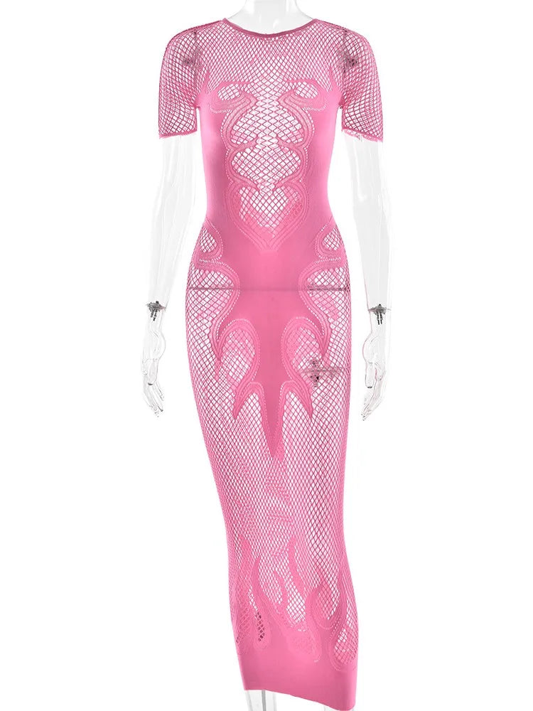 Flaming Hot Mesh Dress