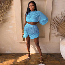 Load image into Gallery viewer, Danielle Sheer Tassel Skirt Set
