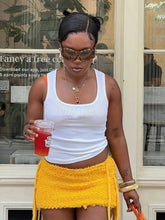 Load image into Gallery viewer, Tassel Mini Skirt &amp; Knit Crochet Top
