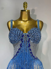 Load image into Gallery viewer, Charline Rhinestone Fringe Maxi Dress
