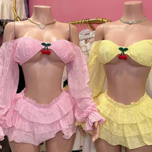 Load image into Gallery viewer, Cherry Tiered Skirt Set
