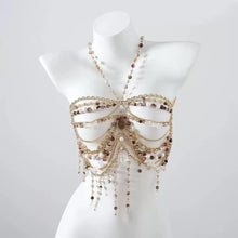 Load image into Gallery viewer, Pearl Beaded Bikini Bra Top
