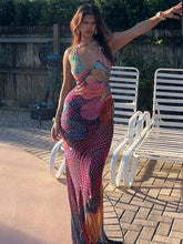 Load image into Gallery viewer, Colorful V-Neck Dress
