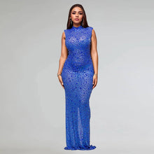 Load image into Gallery viewer, Hot Rhinestone Bodycon Maxi Dress
