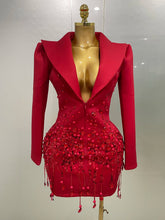 Load image into Gallery viewer, Pearls Blazer Mini Dress
