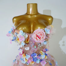 Load image into Gallery viewer, Floral Petal Mesh Mini Dress
