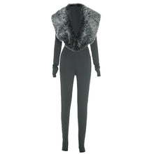 Load image into Gallery viewer, Furry Collar Jumpsuit
