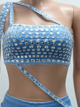 Load image into Gallery viewer, Velvet Crystal Glam Pants Set
