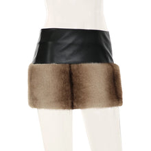 Load image into Gallery viewer, Tie Dye Furry Leather Mini Skirt
