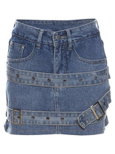 Load image into Gallery viewer, Sammy Denim Mini Skirt FancySticated
