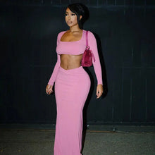 Load image into Gallery viewer, Sania Ribbed Maxi Skirt Set FancySticated
