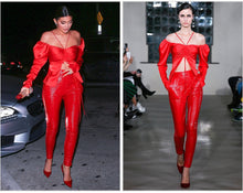 Load image into Gallery viewer, Satin Off Shoulder Set- Red FancySticated
