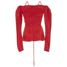 Load image into Gallery viewer, Satin Off Shoulder Set- Red FancySticated
