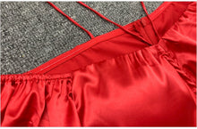 Load image into Gallery viewer, Satin Off Shoulder Set- Red FancySticated

