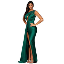 Load image into Gallery viewer, Satin Side Split Maxi Dress FancySticated
