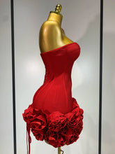 Load image into Gallery viewer, Flower Embellished Mini Bandage Dress

