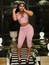 Load image into Gallery viewer, Polka Dot Print Capris Set
