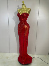Load image into Gallery viewer, Red Fairy Mesh Maxi Dress
