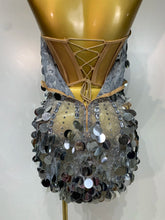 Load image into Gallery viewer, Silver Rhinestone Sequins Mini Dress
