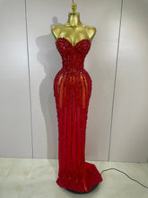 Load image into Gallery viewer, Red Fairy Mesh Maxi Dress
