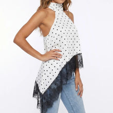 Load image into Gallery viewer, Satin Lace Asymmetrical Hem Top
