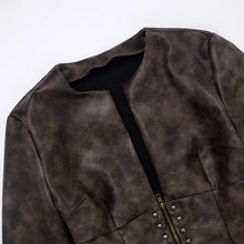 Load image into Gallery viewer, Chrome Studded Leather Crop Jacket

