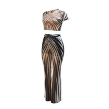 Load image into Gallery viewer, Loanda Sheer Mesh Flare Pants Set
