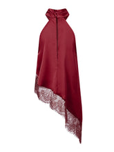 Load image into Gallery viewer, Satin Lace Asymmetrical Hem Top
