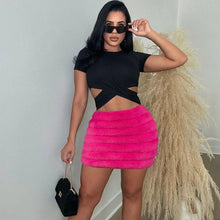 Load image into Gallery viewer, Fuzzy Fur Mini Skirt

