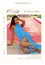 Load image into Gallery viewer, Melissa Velvet Tassel Maxi Dress
