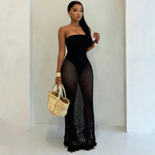 Load image into Gallery viewer, Crochet Knit Tassel Maxi Dress
