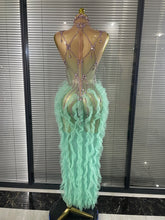 Load image into Gallery viewer, Karin Mesh Ruffles Maxi Dress
