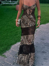 Load image into Gallery viewer, Lia Leopard Mesh Maxi Dress
