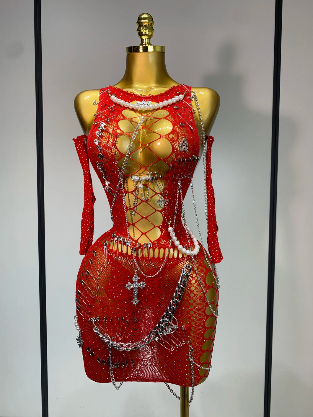 Pearl Chain Mini Dress