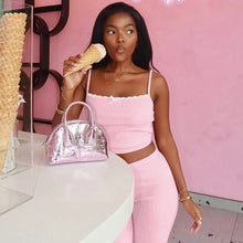 Load image into Gallery viewer, Barbie Pink Knit Pants Set
