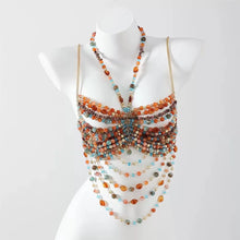 Load image into Gallery viewer, Pearl Beaded Bikini Bra Top
