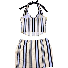 Load image into Gallery viewer, Michella Stripe Mini Skirt Set
