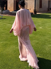 Load image into Gallery viewer, Pink Ruched Maxi Dress

