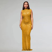Load image into Gallery viewer, Hot Rhinestone Bodycon Maxi Dress
