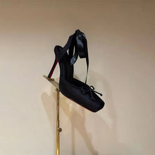 Load image into Gallery viewer, Satin Bow Ballet High Heels
