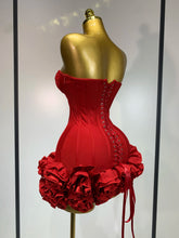 Load image into Gallery viewer, Flower Embellished Mini Bandage Dress
